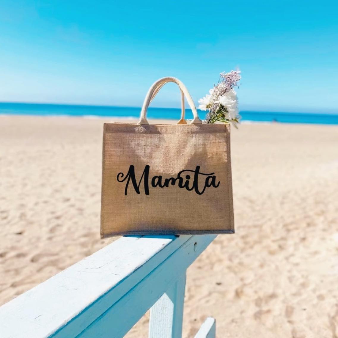 Personalized jute tote