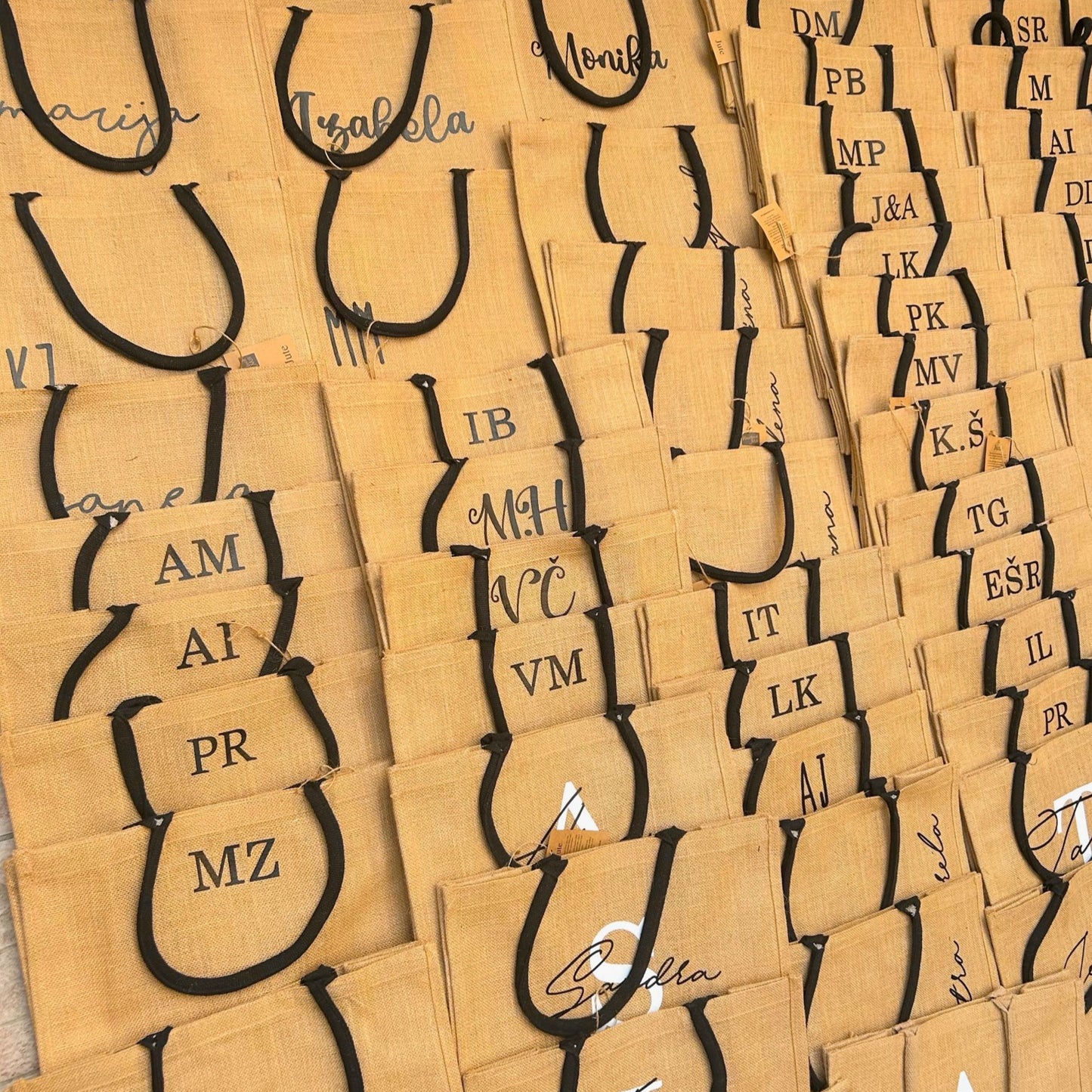 Personalized jute tote