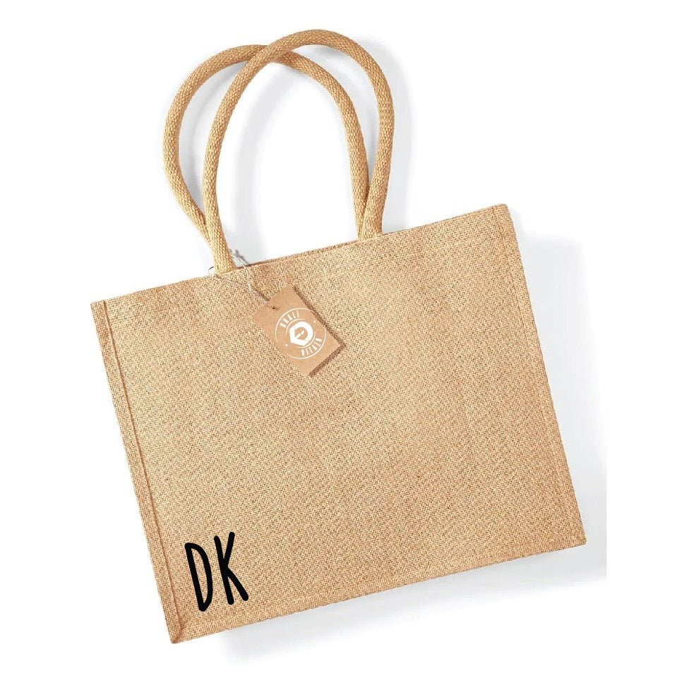 Personalized jute tote