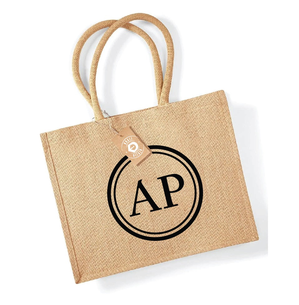 Personalized jute tote