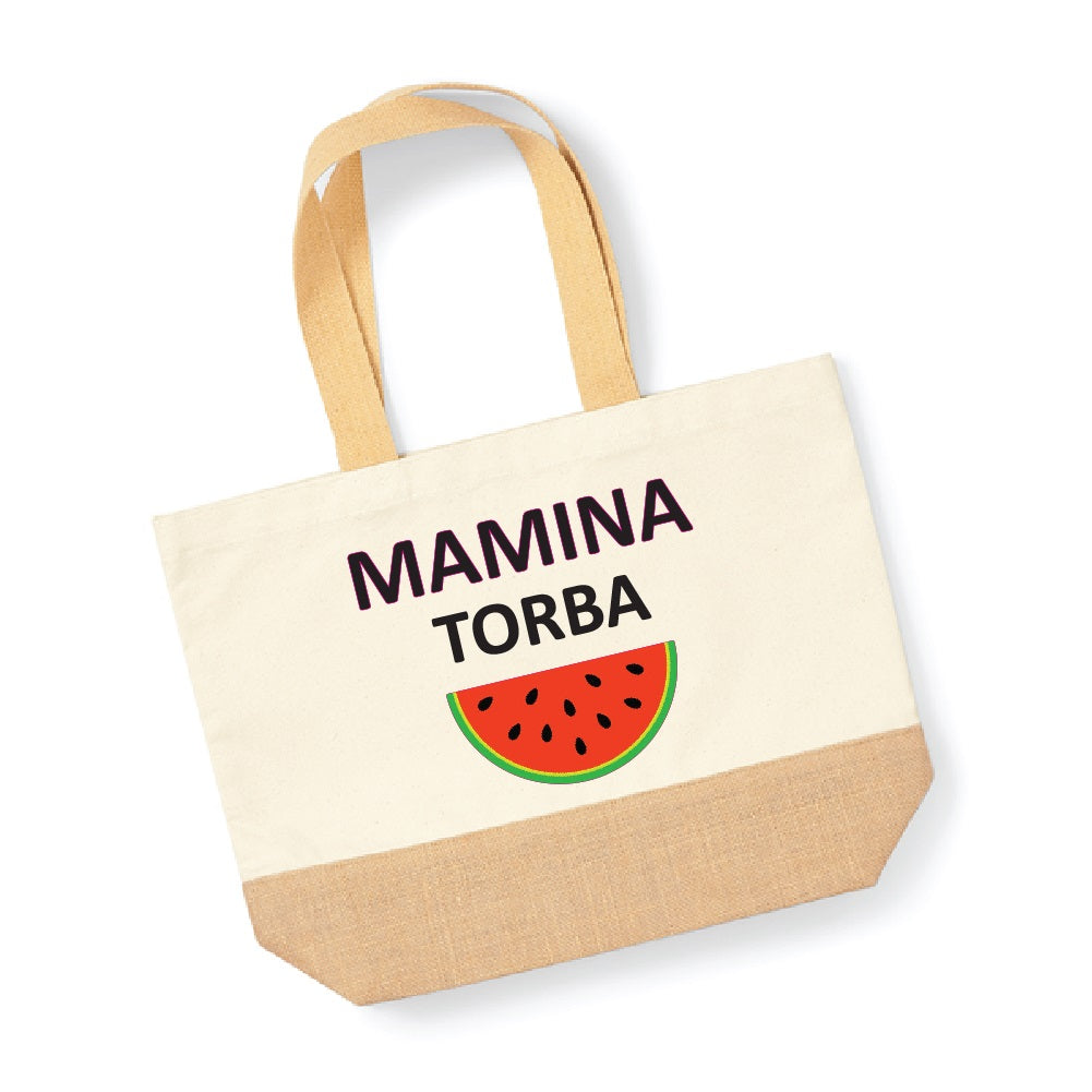 Jutena canvas torba - mamina borša/torba