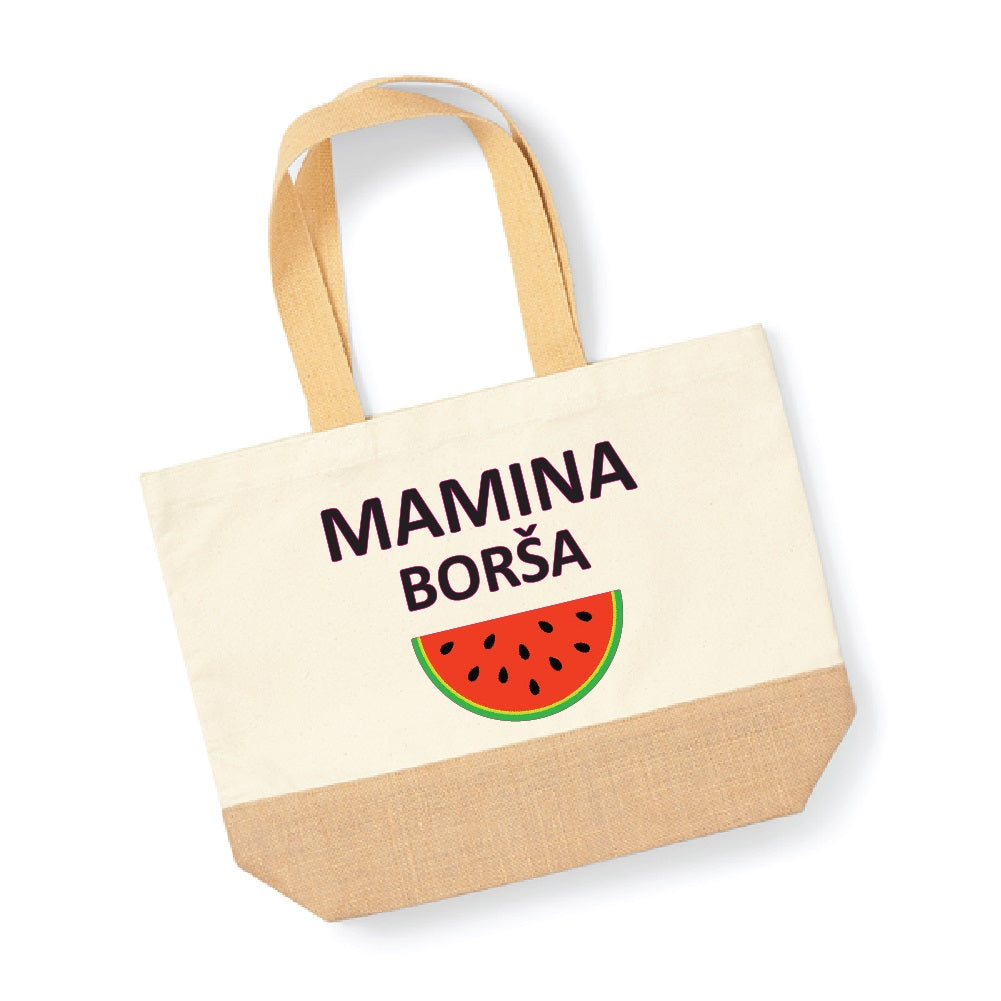 Jutena canvas torba - mamina borša/torba