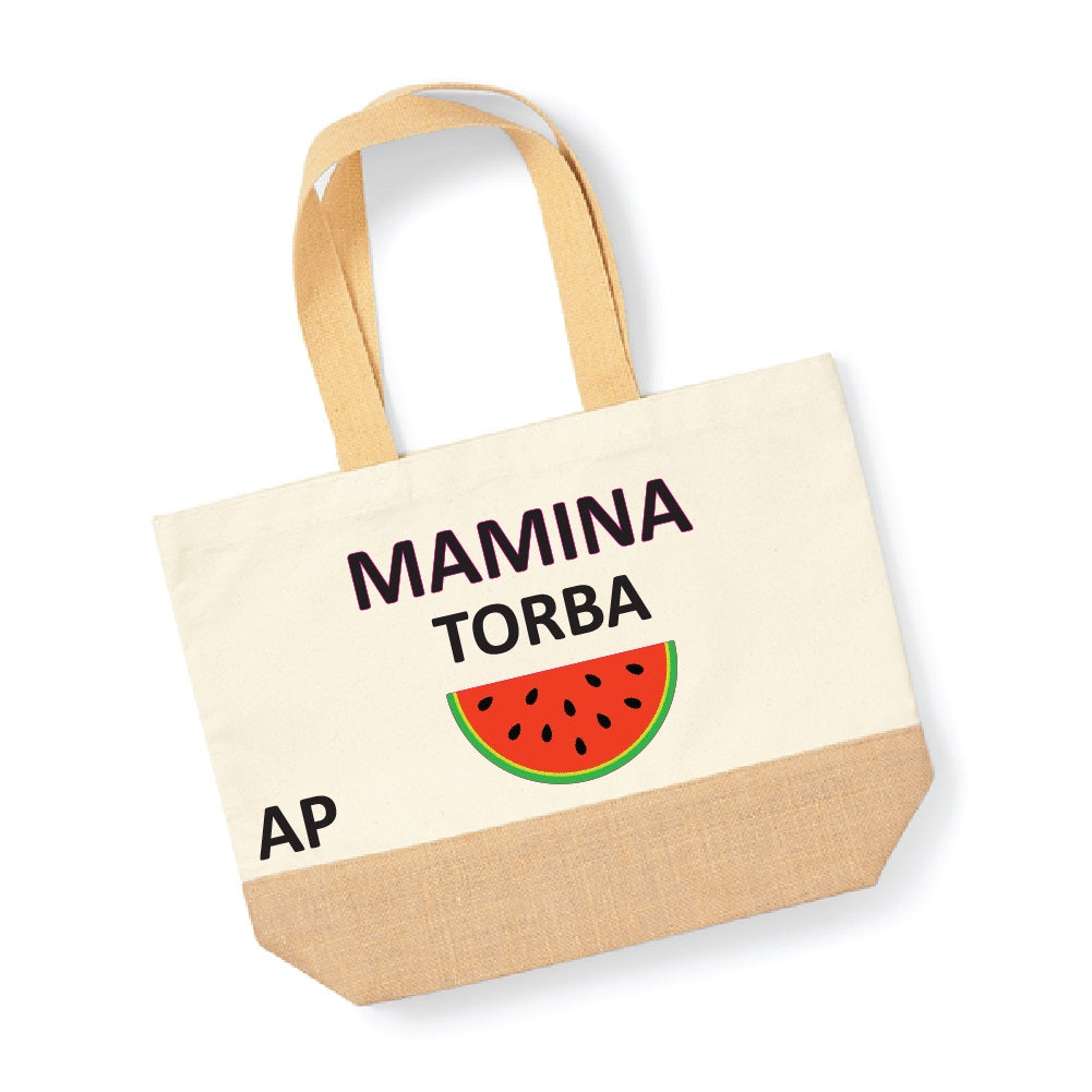 Jutena canvas torba - mamina borša/torba