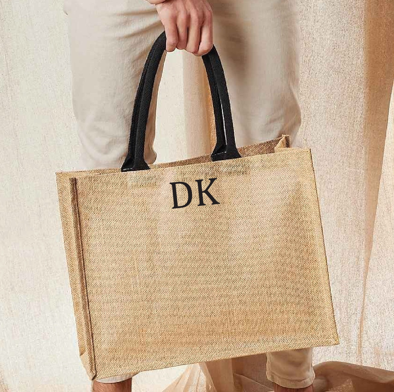 Personalized jute tote