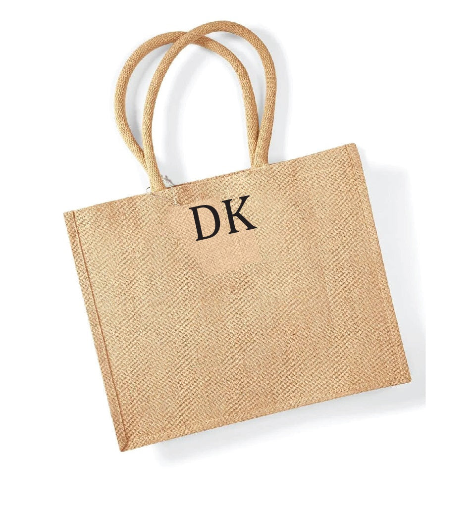 Personalized jute tote