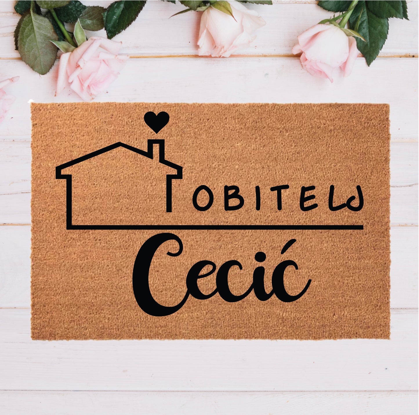 Personalized doormat "Ljubav &amp; Dom"