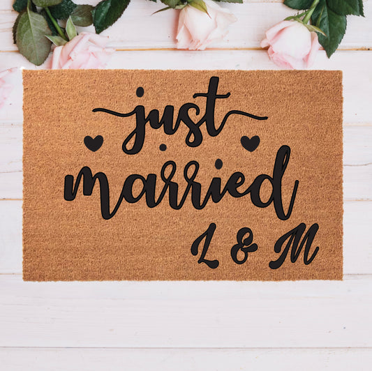 Personalized doormat "Just Married"